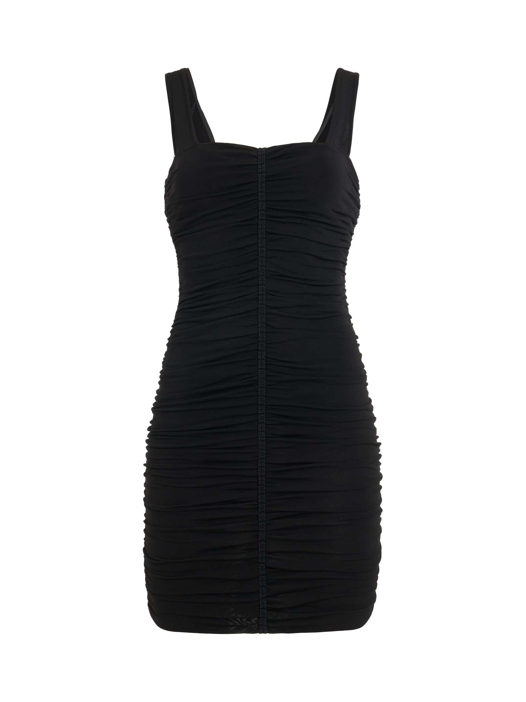 Image of a model wearing Dress. Productname: GIVENCHY Shiny Crepe Jersey Midi Dress in Black colour by brand - GIVENCHY