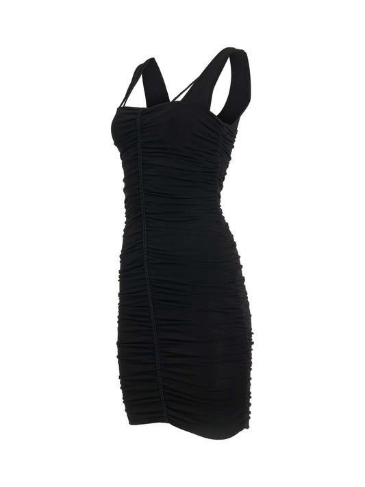 GIVENCHY Shiny Crepe Jersey Midi Dress (Black)