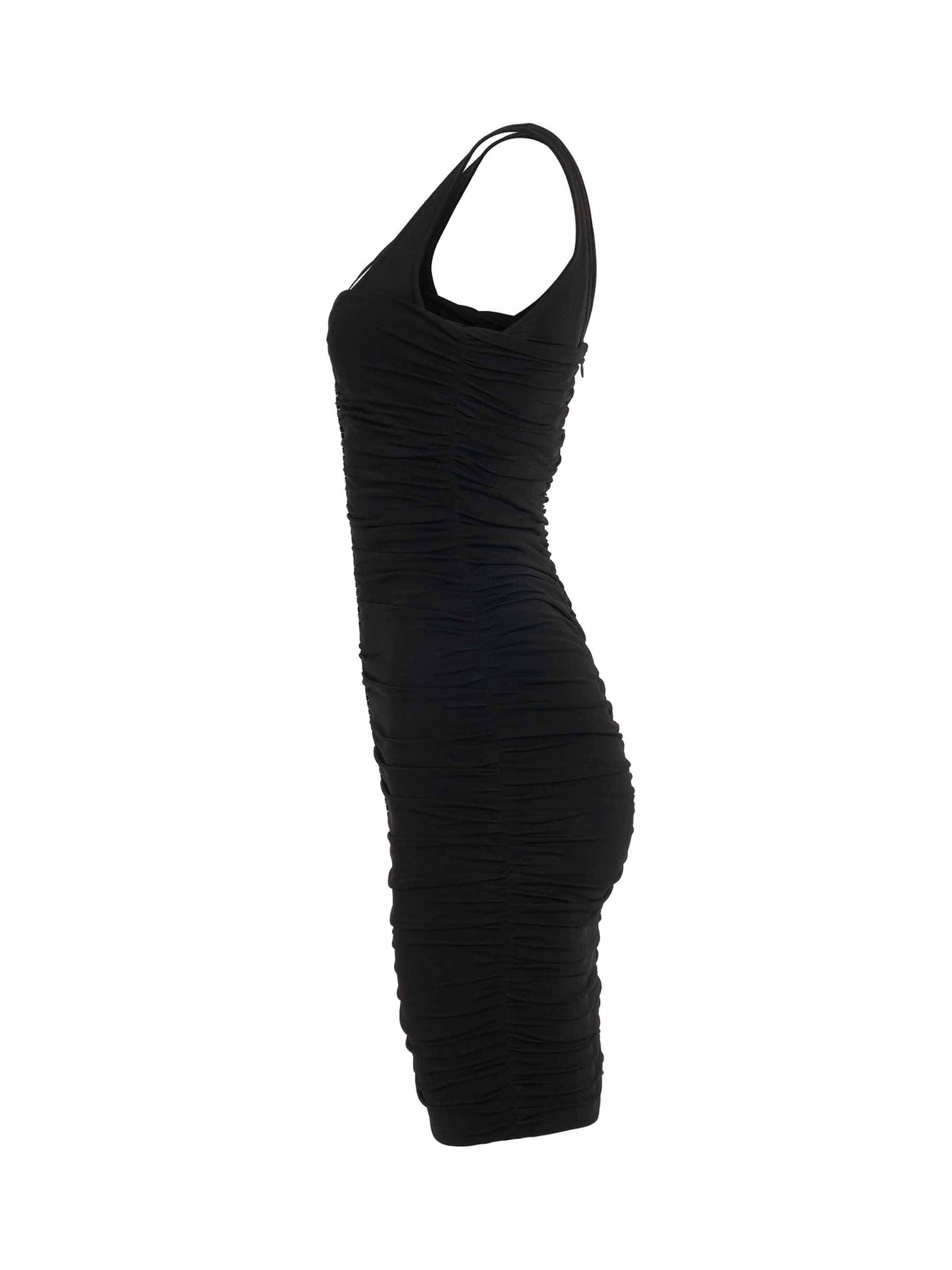 GIVENCHY Shiny Crepe Jersey Midi Dress (Black)