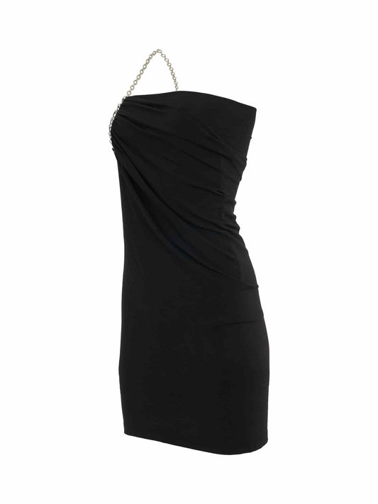 GIVENCHY Shiny Crepe Jersey Mini Dress (Black)