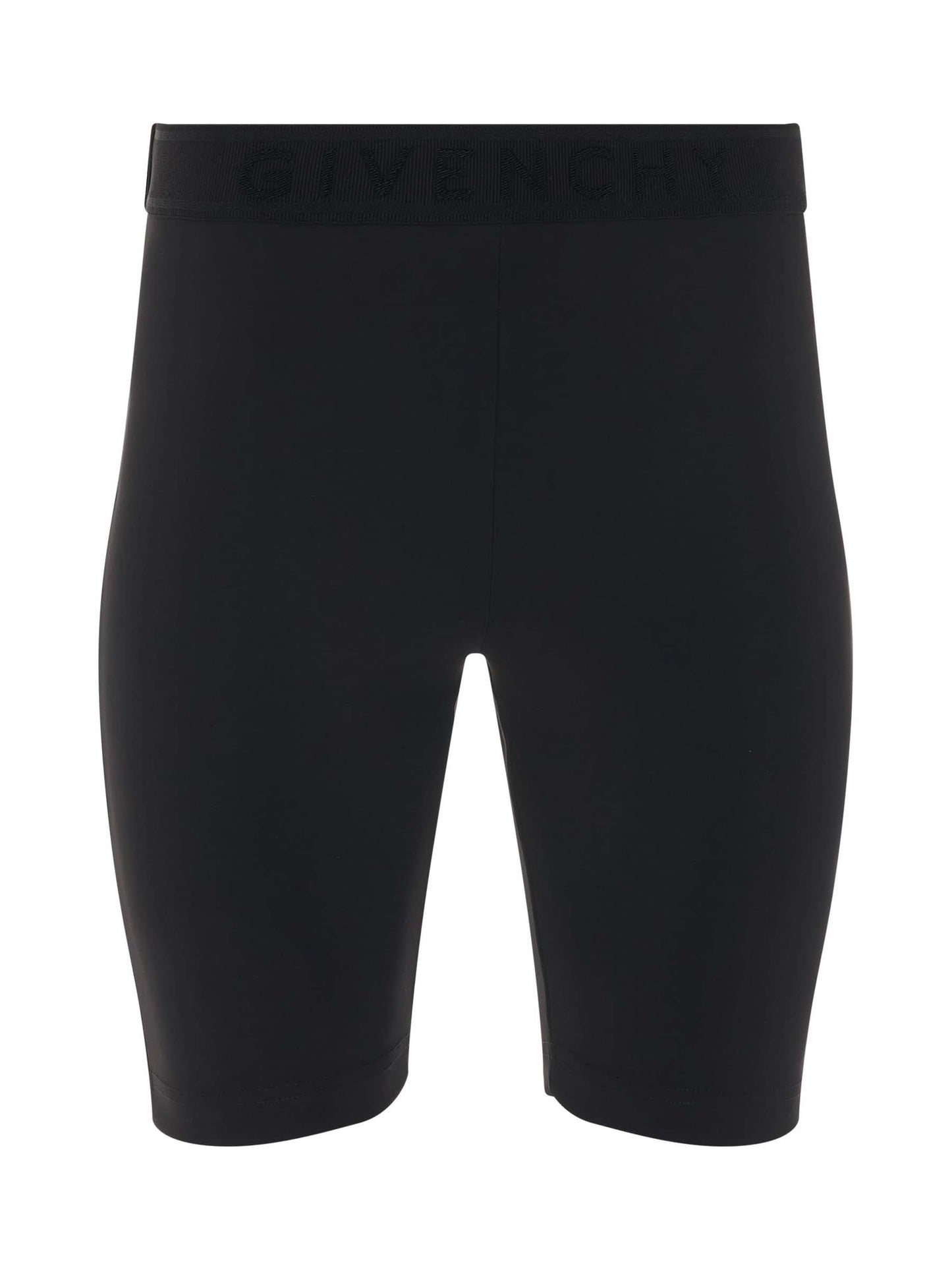 Image of a model wearing Shorts. Productname: GIVENCHY Cyclist Shorts with Elastic Jacquard in BLACK colour by brand - GIVENCHY