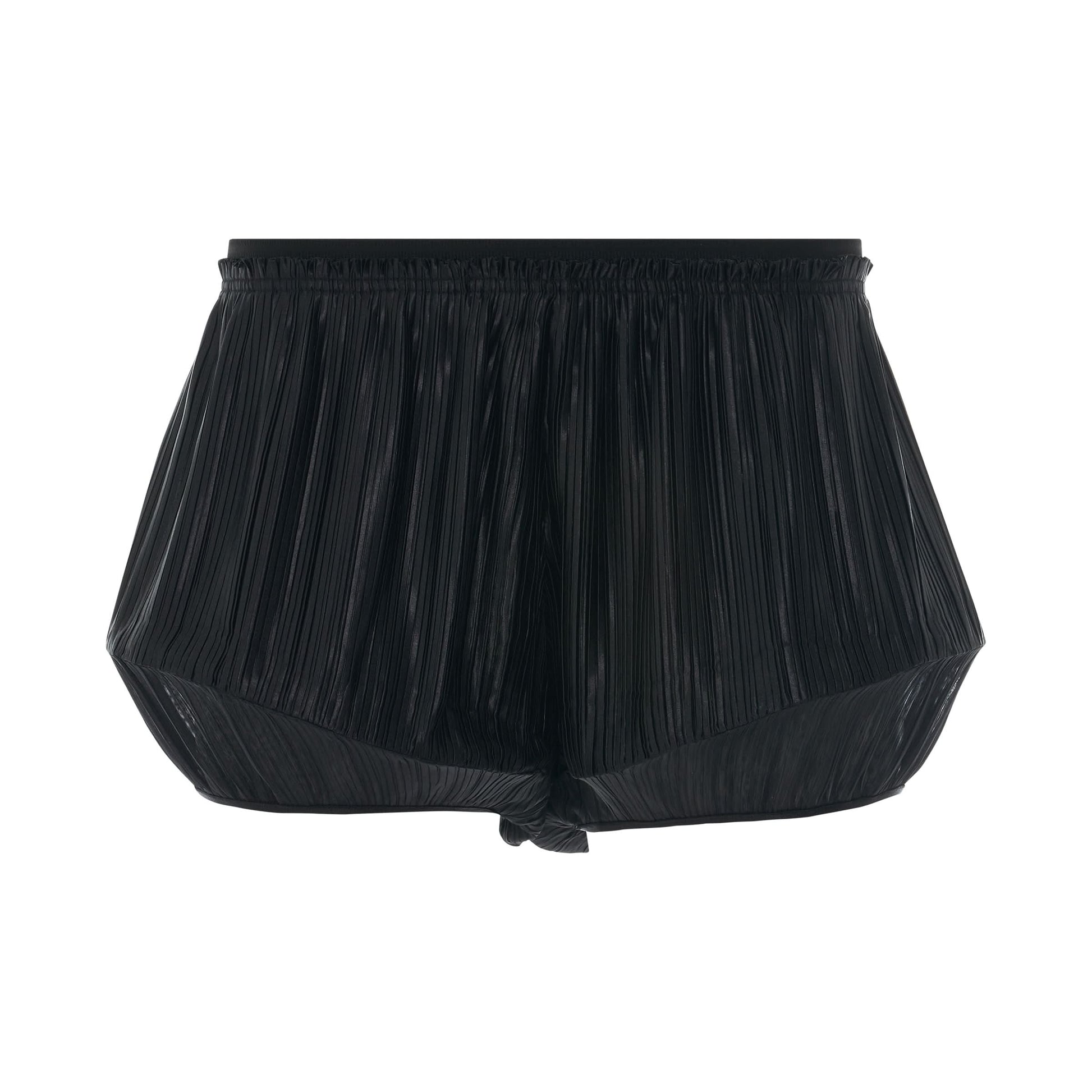 Image of a model wearing Shorts. Productname: Pleated Structured Shorts in Black colour by brand - GIVENCHY