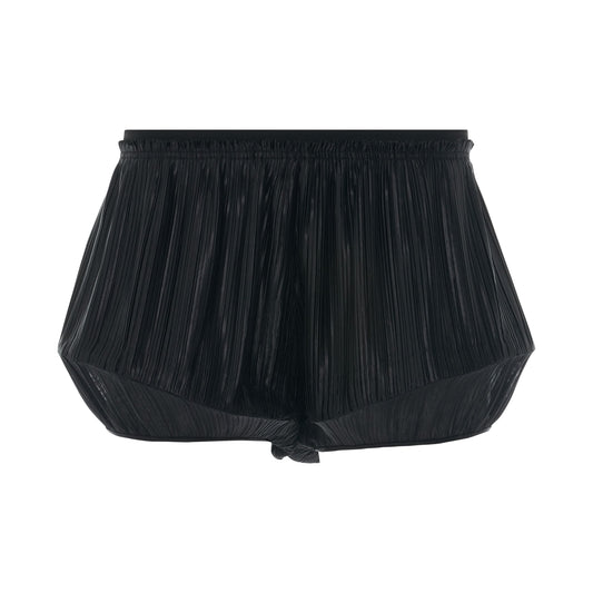 Image of a model wearing Shorts. Productname: Pleated Structured Shorts in Black colour by brand - GIVENCHY