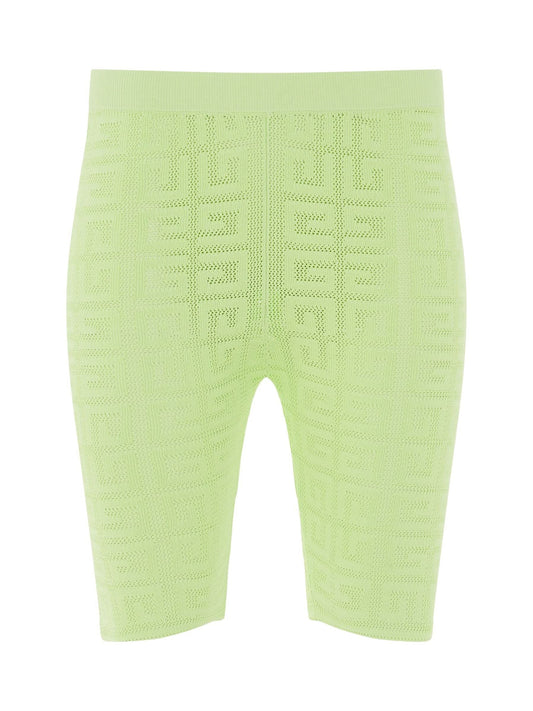 Image of a model wearing Shorts. Productname: GIVENCHY 16GG Cycling Shorts in GREEN colour by brand - GIVENCHY