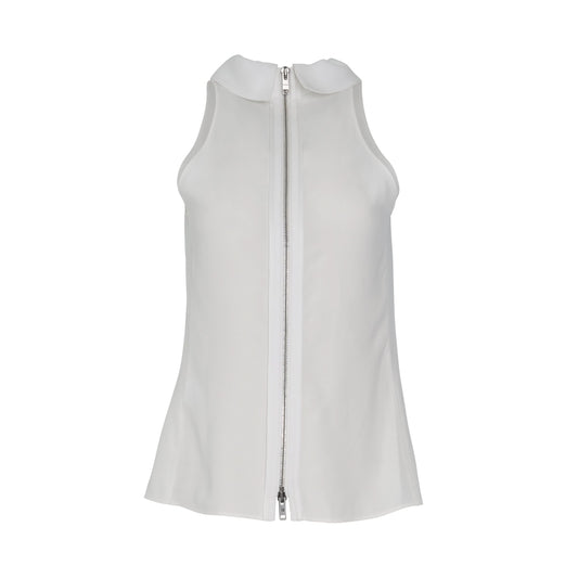 Image of a model wearing Tops. Productname: GIVENCHY Sleeveless Top in WHITE colour by brand - GIVENCHY