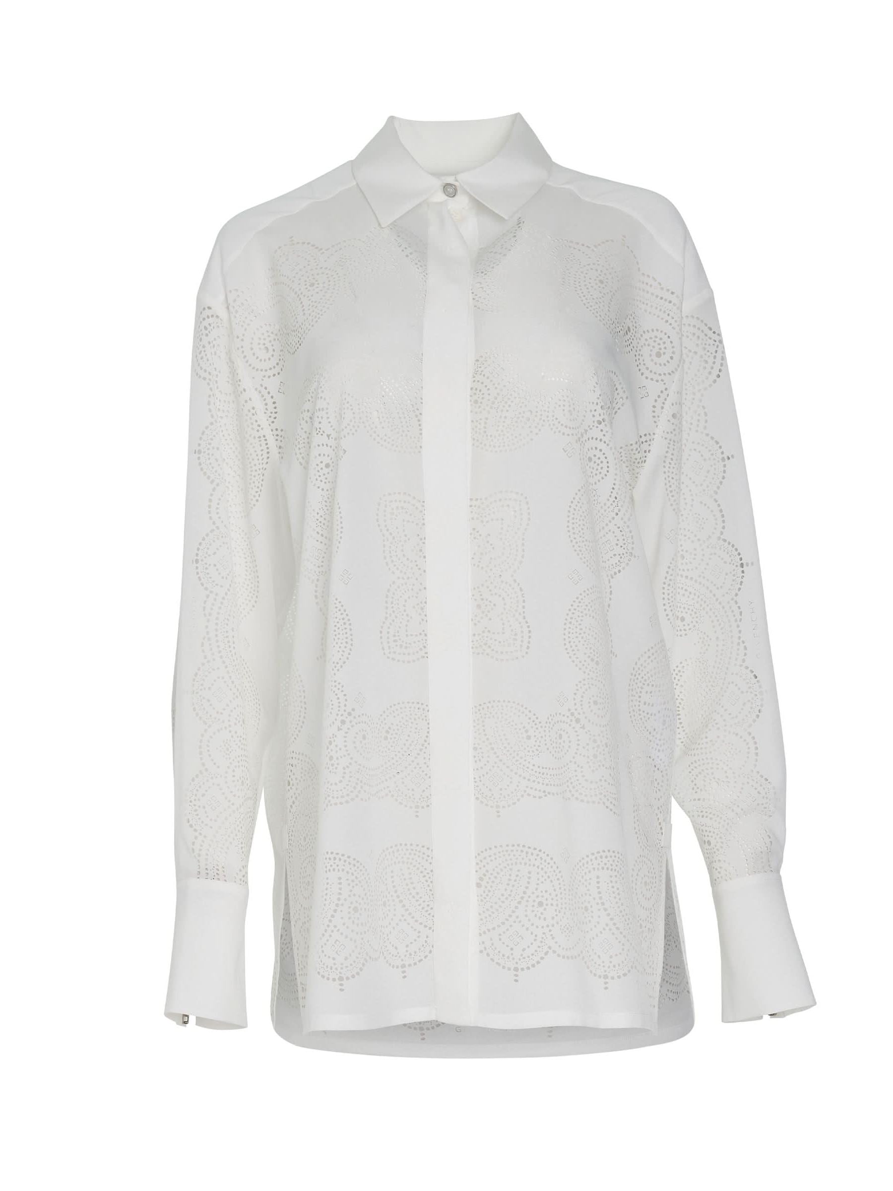Image of a model wearing Tops. Productname: GIVENCHY Bandana Shirt in White colour by brand - GIVENCHY