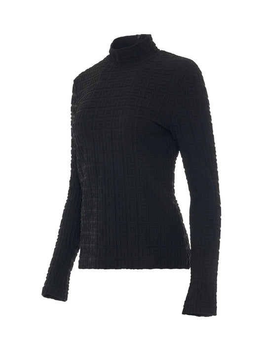 GIVENCHY 4G Jacquard Cyclist Long Sleeve Top (Black)