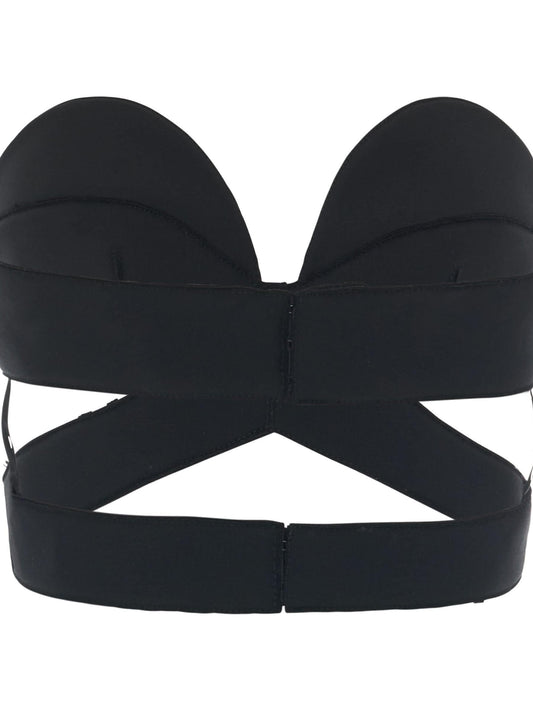 Image of a model wearing Tops. Productname: GIVENCHY Crossbra in BLACK colour by brand - GIVENCHY