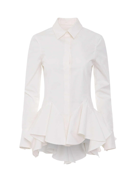 Image of a model wearing Tops. Productname: GIVENCHY Structured Shirt in White colour by brand - GIVENCHY