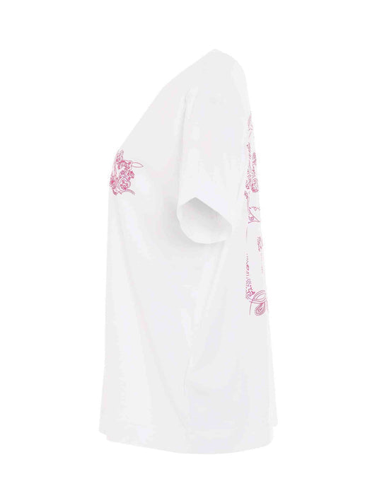 GIVENCHY 4G Embroidered Logo Classic Fit T-Shirt (White)