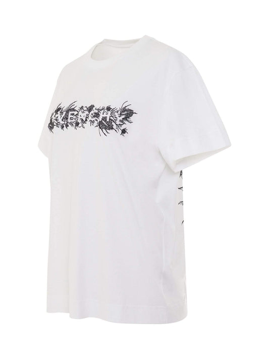 GIVENCHY 4G Embroidered Logo Thistle T-Shirt (White)