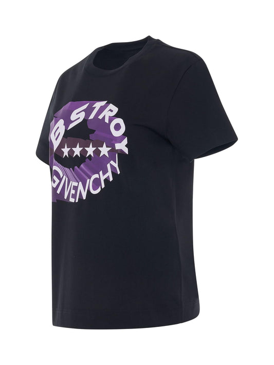 GIVENCHY BSTROY Circle Logo Slim Fit T-Shirt (Black)