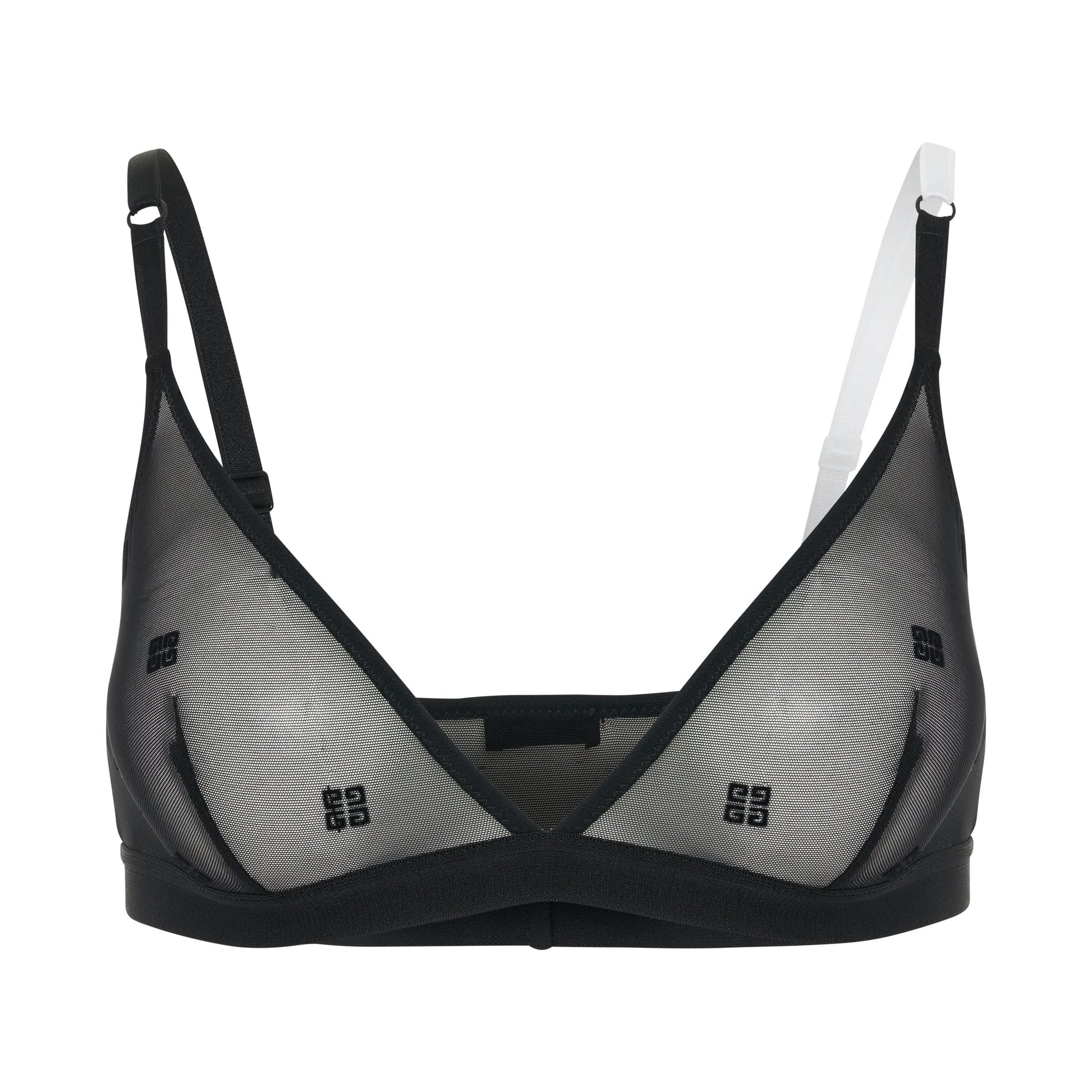 Image of Lingerie. Productname: GIVENCHY 4G Transparent Tulle Bra in BLACK colour by brand - GIVENCHY