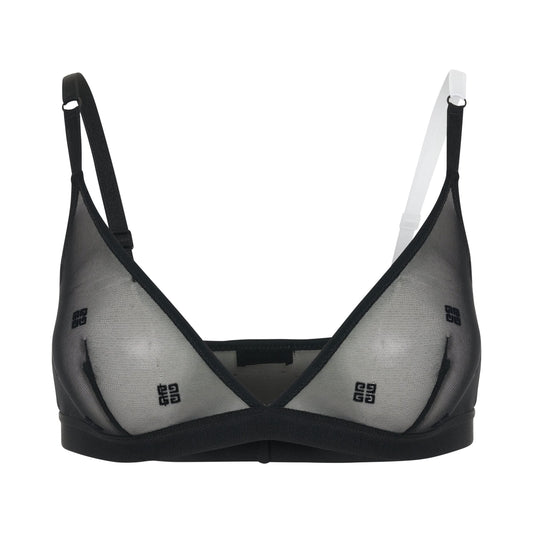 Image of Lingerie. Productname: GIVENCHY 4G Transparent Tulle Bra in BLACK colour by brand - GIVENCHY