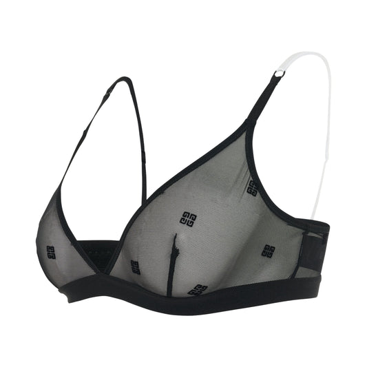 GIVENCHY 4G Transparent Tulle Bra (Black)