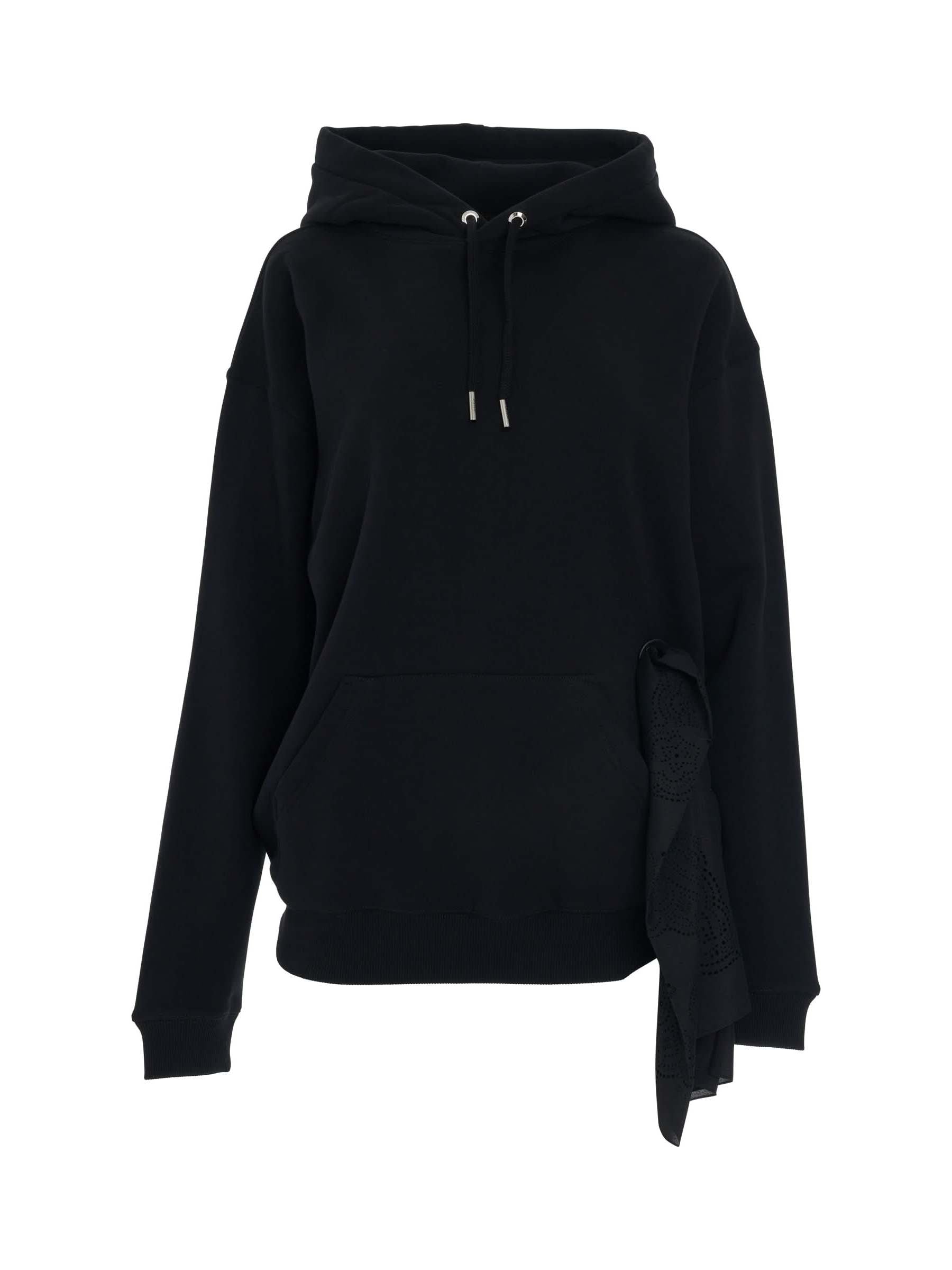 Image of a model wearing Outerwear. Productname: GIVENCHY Side Eyelet Bandanas Hoodie in Black colour by brand - GIVENCHY