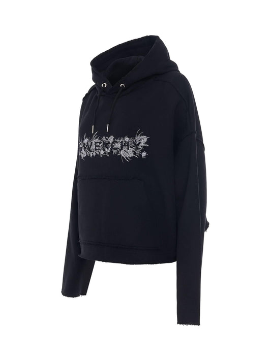 GIVENCHY 4G Logo Thistle Embroidered Hoodie (Black)