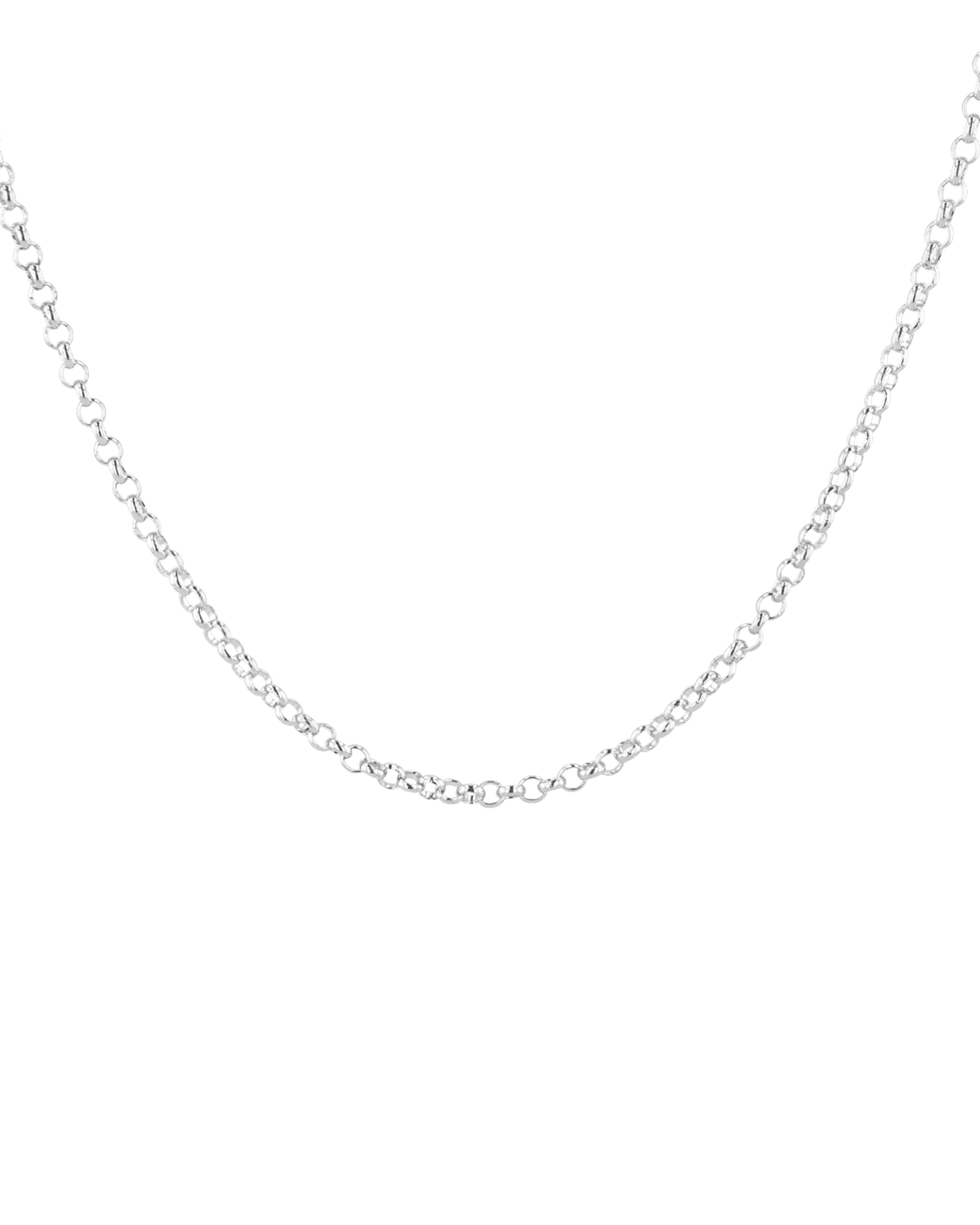 Image of Necklaces. Product name - Baby Belcher Silver Chain Necklace in colour by brand - LAVANA