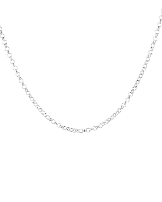 Image of Necklaces. Product name - Baby Belcher Silver Chain Necklace in colour by brand - LAVANA