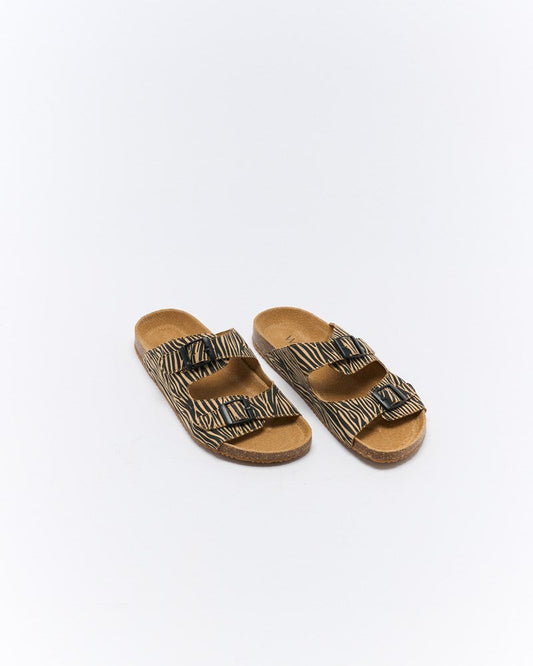 Walnut Melbourne Bailey Slide (Tan Zebra)