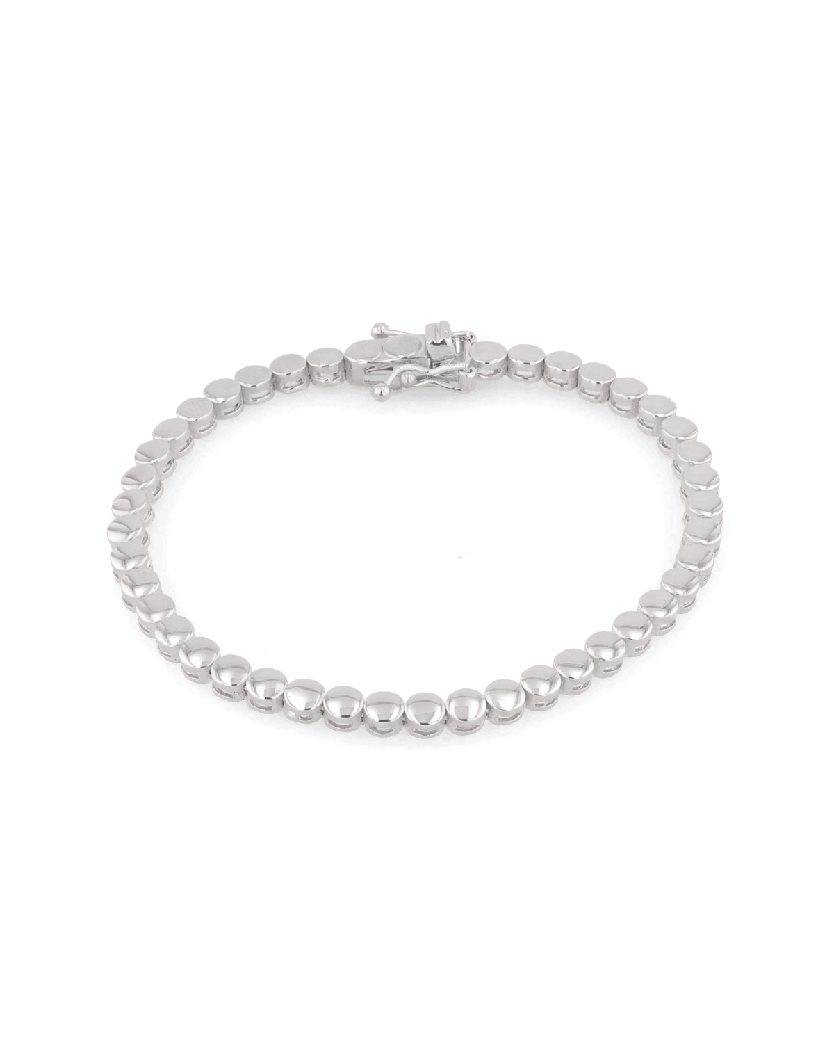 Image of Bracelets. Product name - Bailey Silver Beaded Bracelet in colour by brand - LAVANA