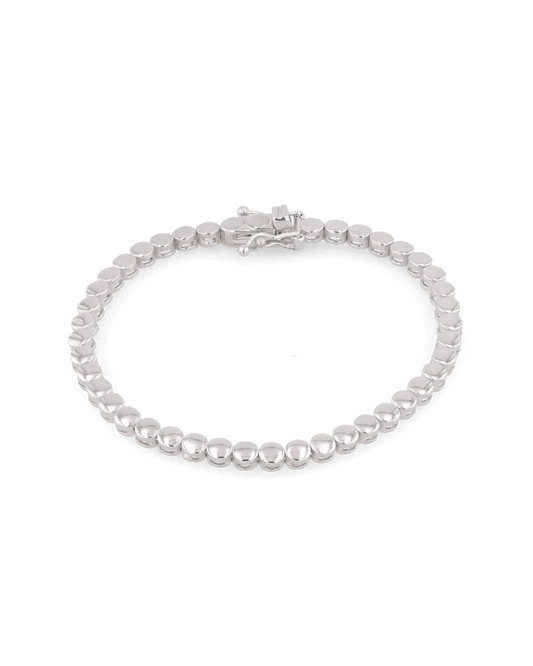 Image of Bracelets. Product name - Bailey Silver Beaded Bracelet in colour by brand - LAVANA