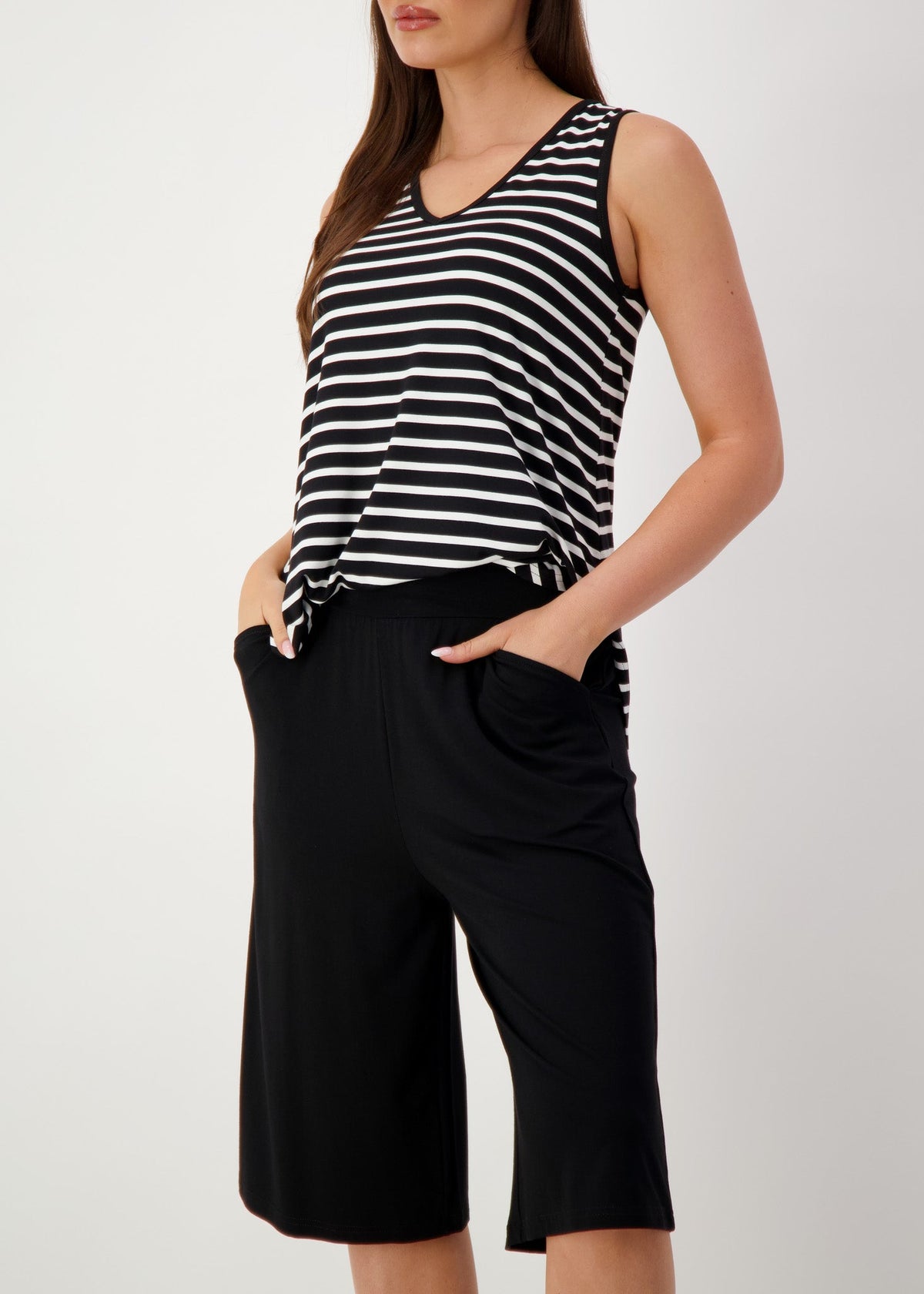 Lou Lou Bakar 3/4 Length Bamboo Culottes (Black)