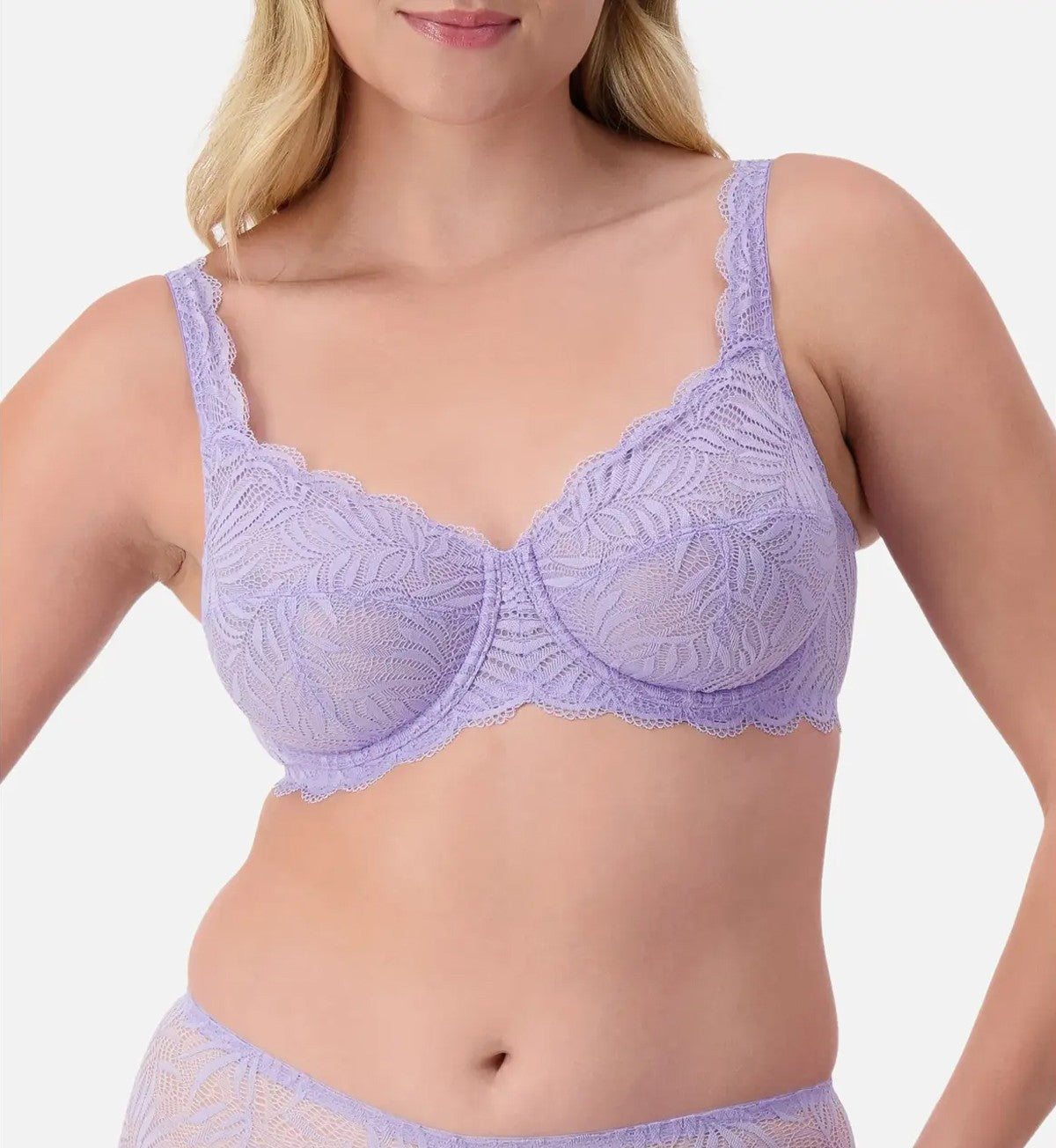Image of Bras. Productname: Triumph Essential Lace Balconette Bra in Sweet Lavender colour by brand - Triumph