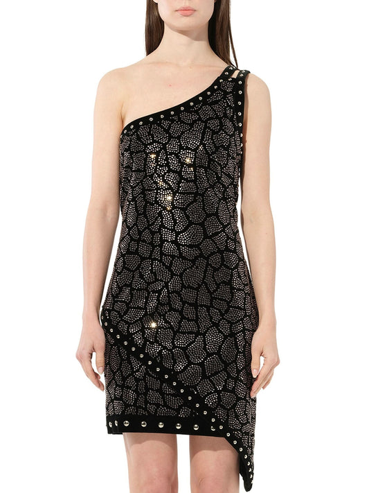 Image of a model wearing Dress. Productname: BALMAIN Dress in Black colour by brand - BALMAIN