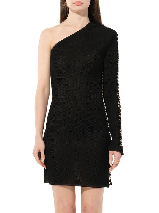 Image of a model wearing Dress. Productname: BALMAIN Knit Dress in Black colour by brand - BALMAIN