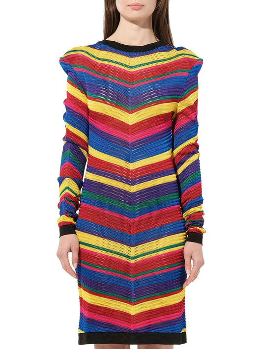 Image of a model wearing Dress. Productname: BALMAIN Knit Dress in Multicolor colour by brand - BALMAIN