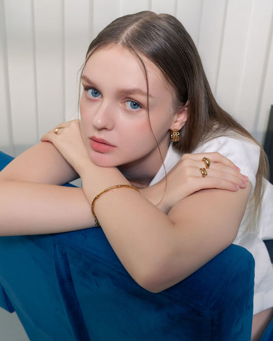 LAVANA Bamboo Silver Cuff Bracelet