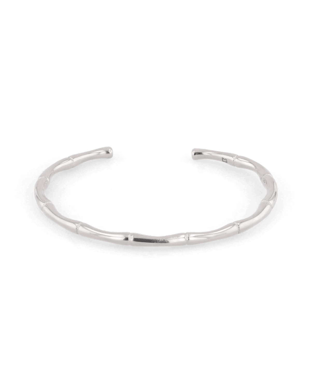 Image of Bracelets. Product name - Bamboo Silver Cuff Bracelet in colour by brand - LAVANA