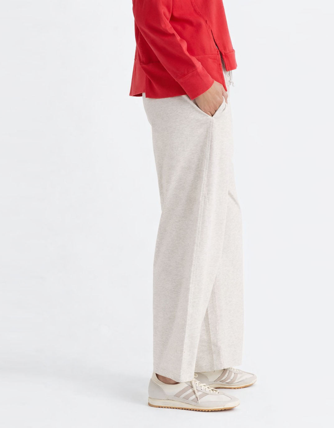 Betty Basics Barrel Leg Sweatpant (Grey Marle)