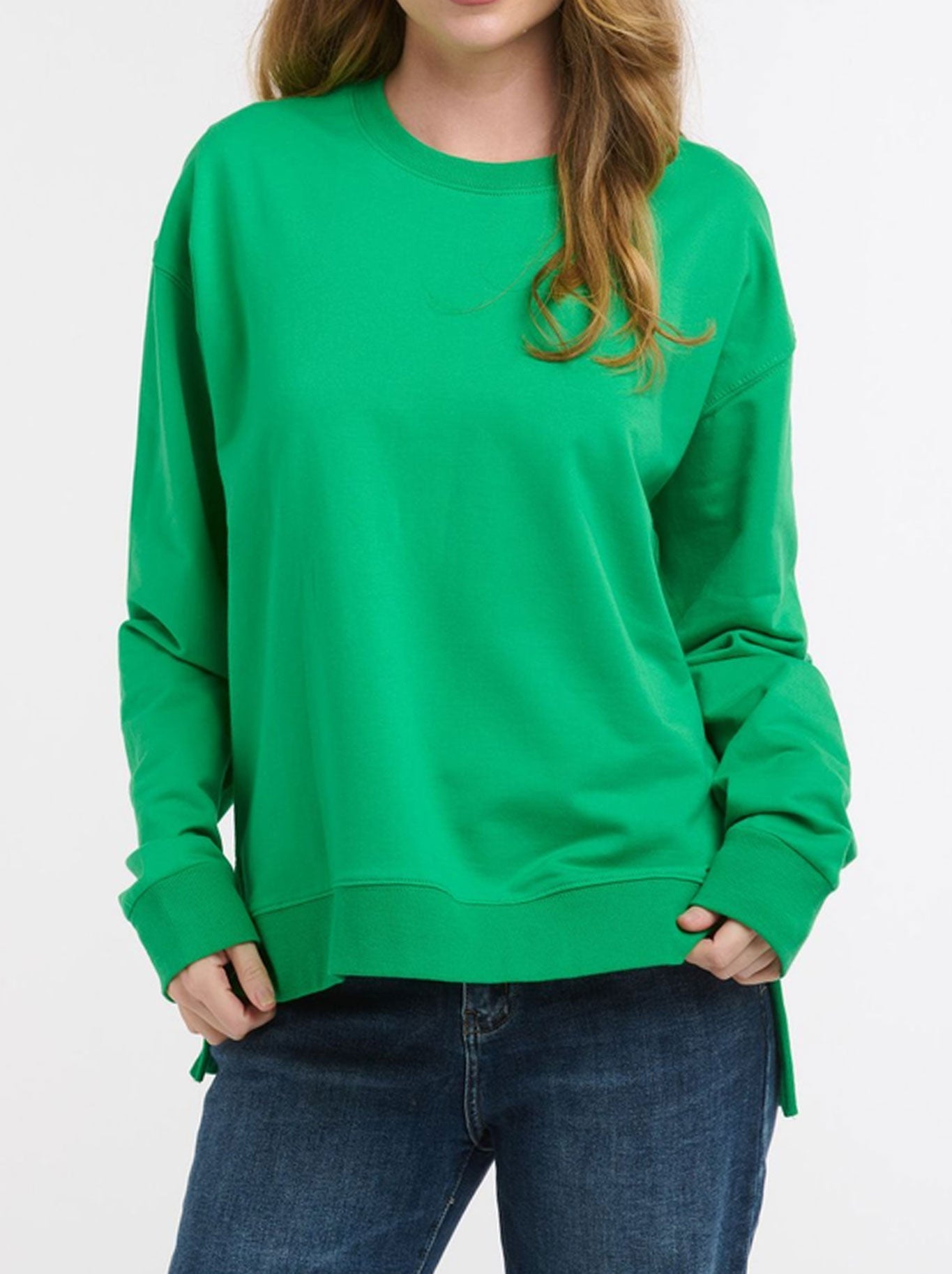 Image of a model wearing Outerwear. Productname: BASIC 123 ESSENTIAL SWEATER in Navy colour by brand - Basic 123