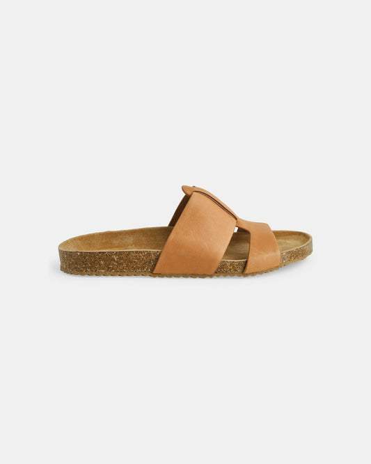 Image of Slippers. Productname: Walnut Melbourne Bay Leather Slide in Coconut Tan colour by brand - Walnut Melbourne