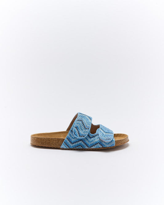 Image of Slippers. Productname: Walnut Melbourne Beach Slide in Blue Multi colour by brand - Walnut Melbourne