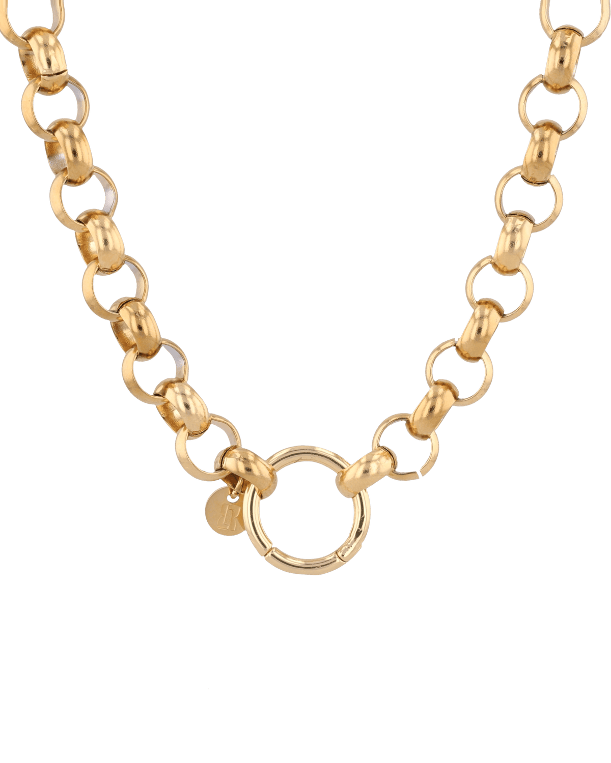 Image of Necklaces. Product name - Belcher Charm Gold Chain Necklace in colour by brand - LAVANA