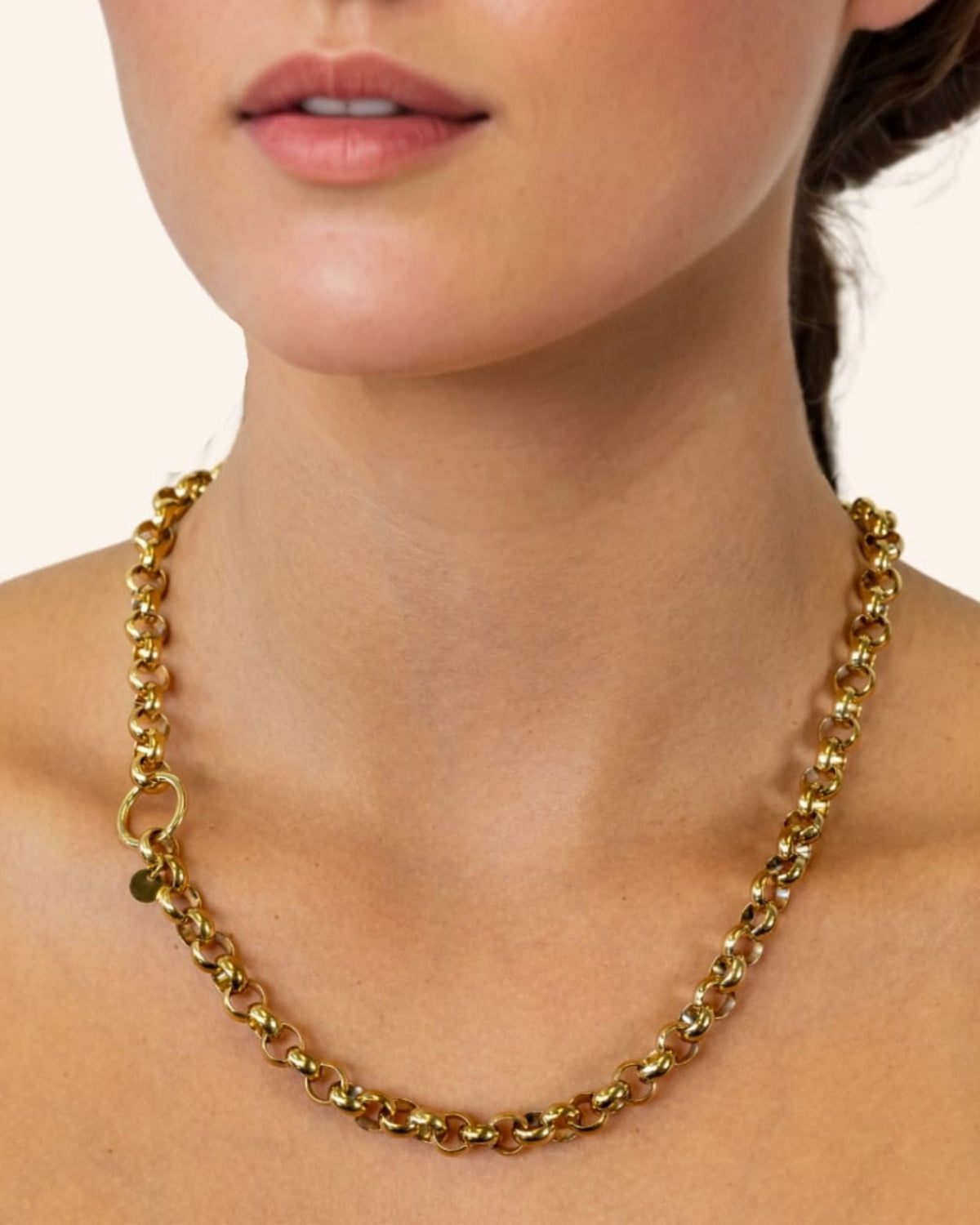 LAVANA Belcher Charm Gold Chain Necklace