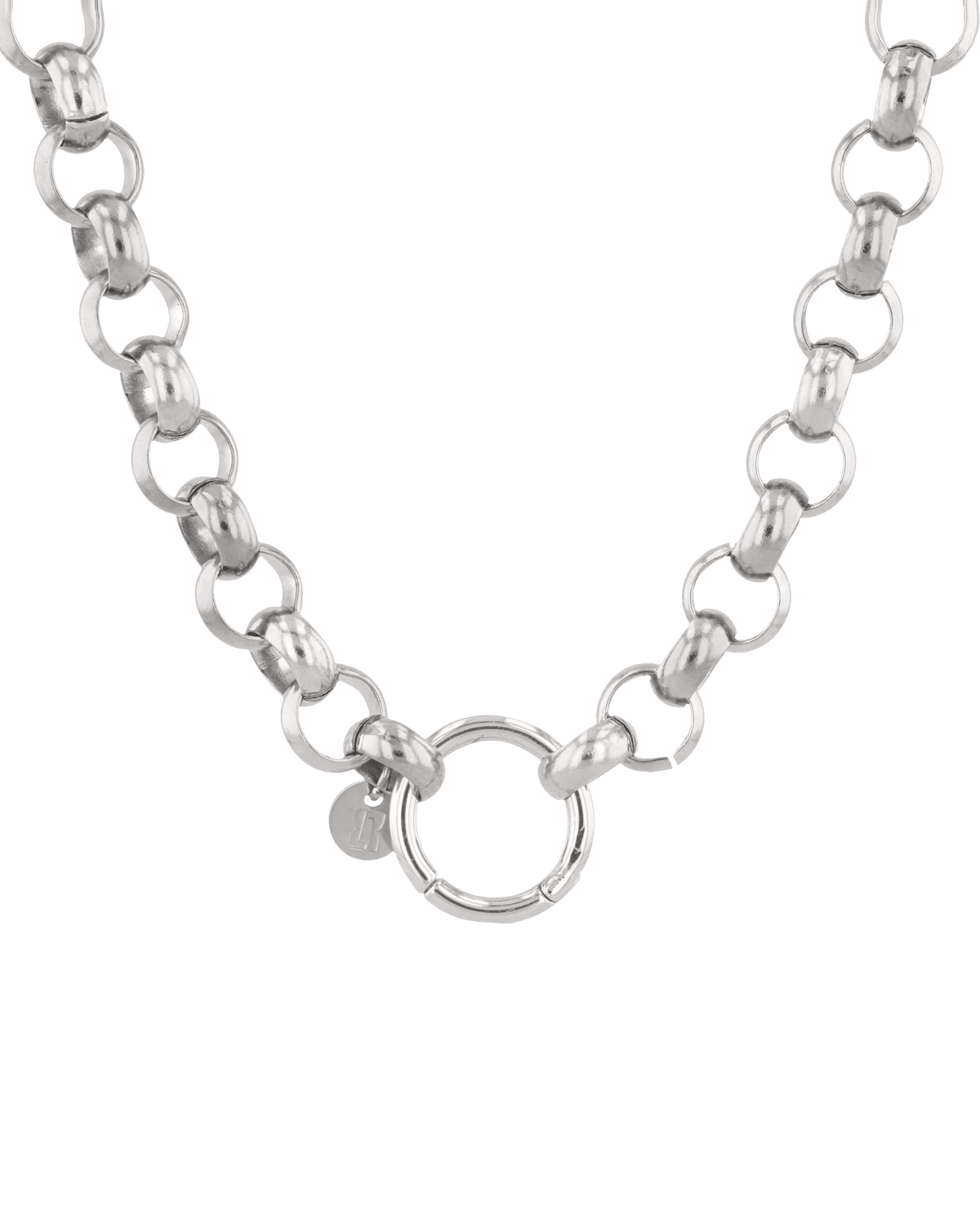Image of Necklaces. Product name - Belcher Charm Silver Chain Necklace in colour by brand - LAVANA