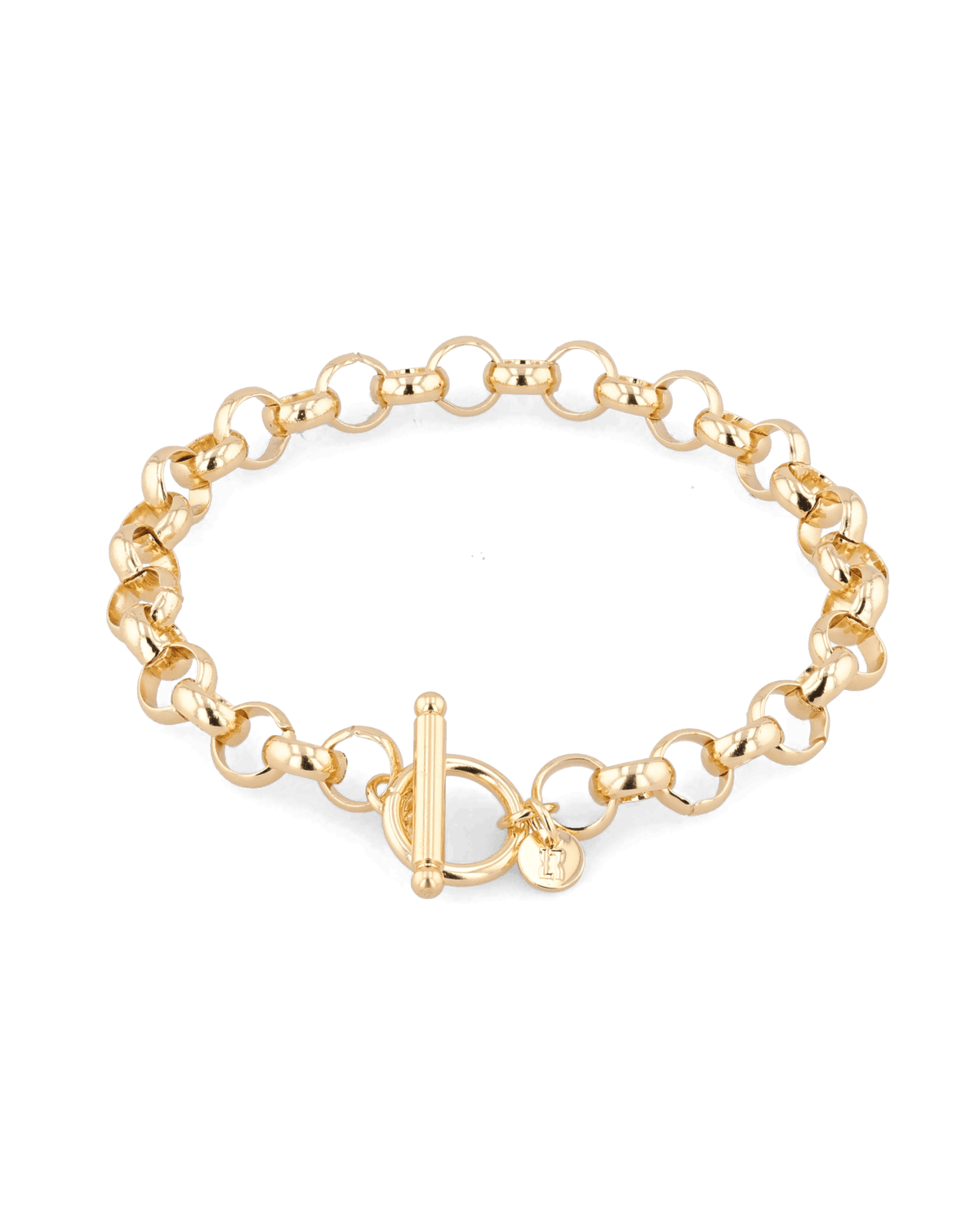 Image of Bracelets. Product name - Belcher T-bar Gold Chain Bracelet in colour by brand - LAVANA