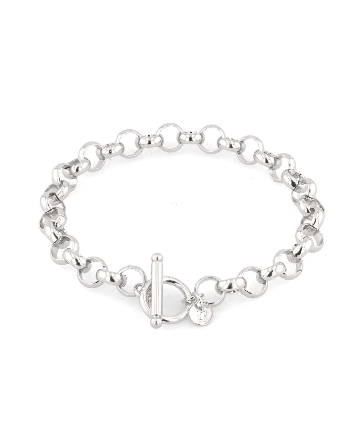 Image of Bracelets. Product name - Belcher T-bar Silver Chain Bracelet in colour by brand - LAVANA