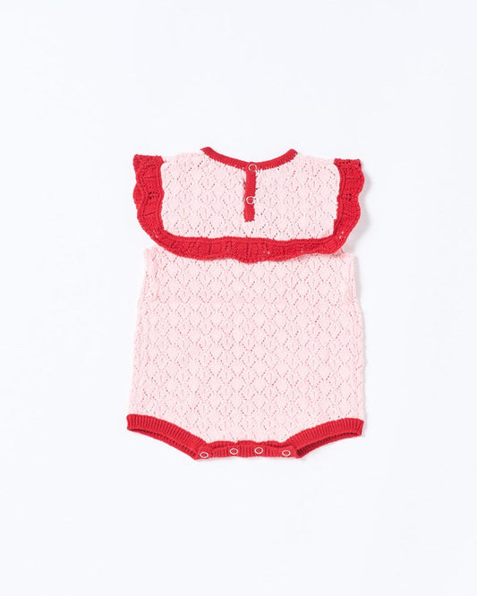Walnut Melbourne Bella Knit Romper (Pink And Red)