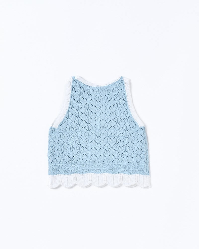 Walnut Melbourne Bella Knit Tank (Blue And White)