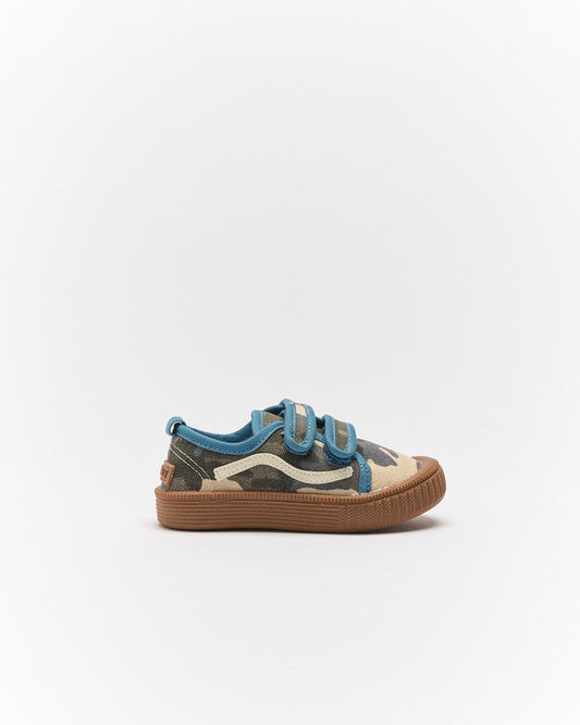 Image of Shoes. Productname: Walnut Melbourne Ben Canvas in Blue Camo colour by brand - Walnut Melbourne