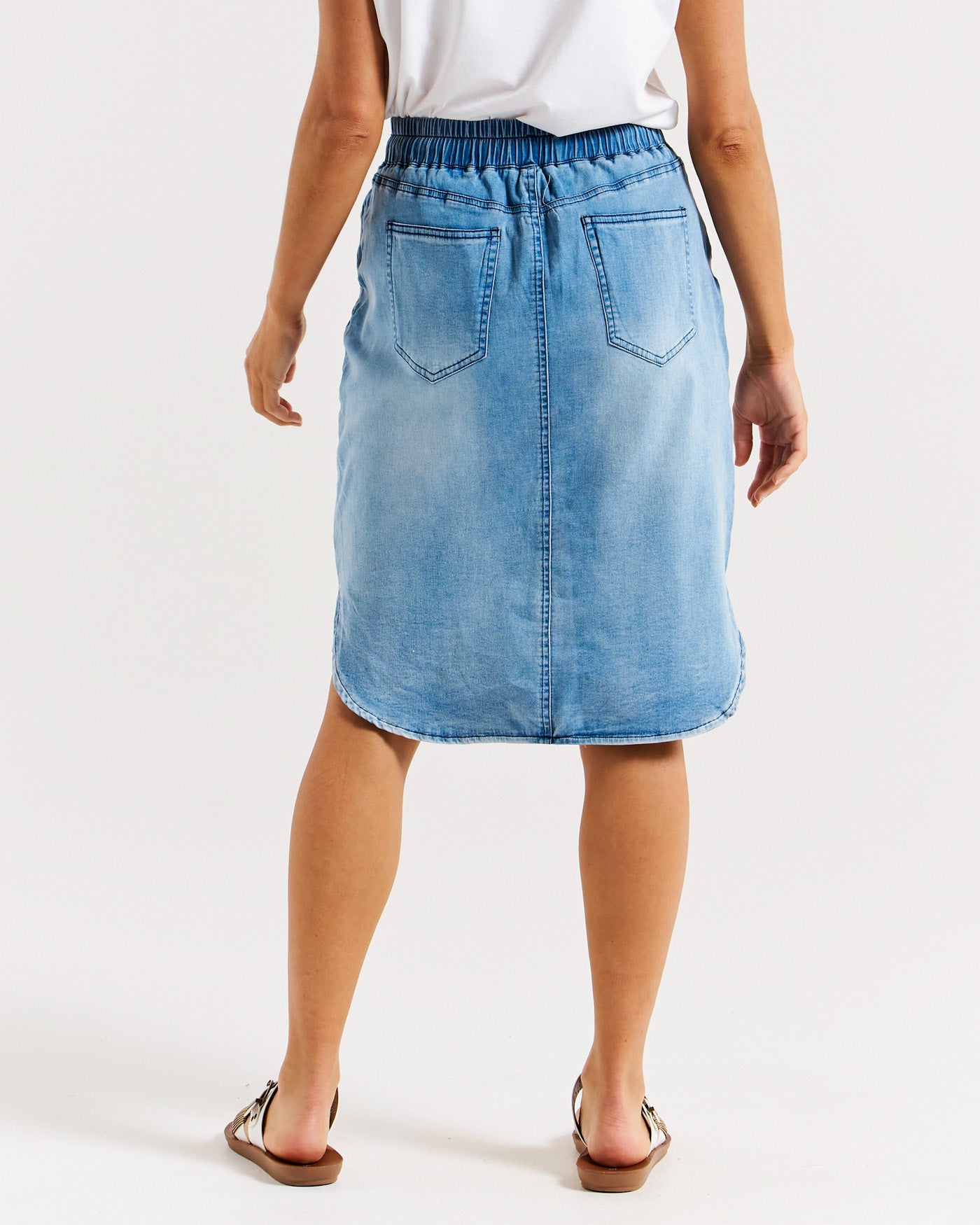 Betty Basics Alina Denim Skirt (Denim Blue)