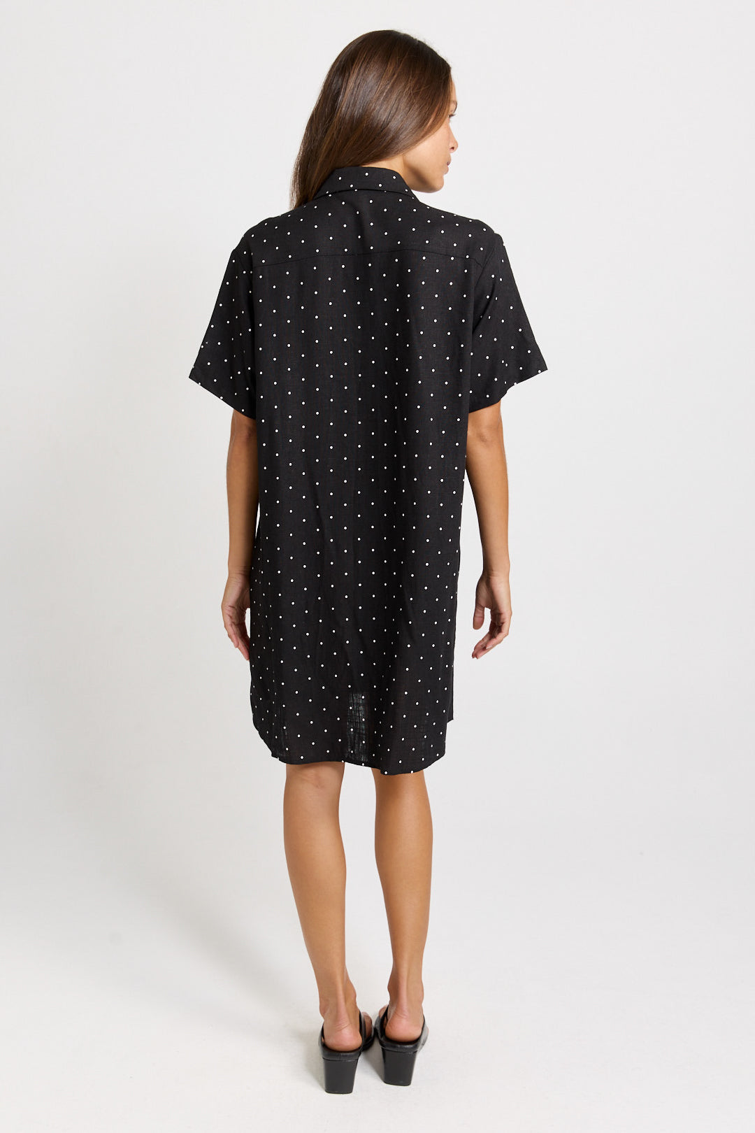 Sass Clothing Lizzie Spot Shirt Dress Black/White (Black/ White)