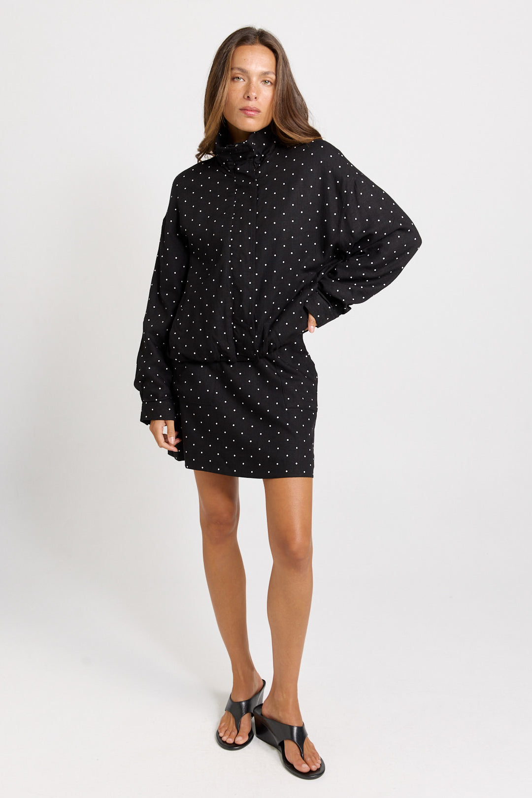Sass Clothing George Spot Mini Skirt Black/White (Black/ White)