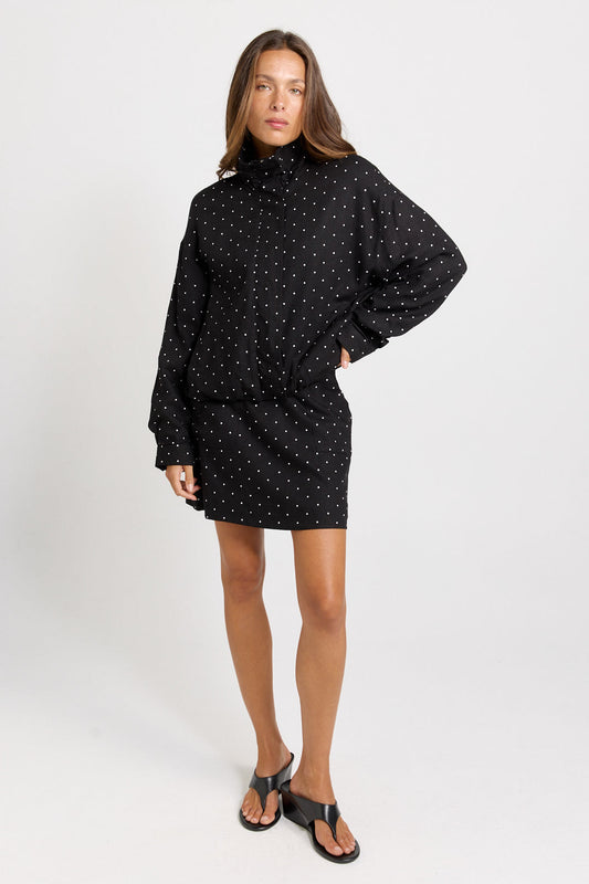 Sass Clothing George Spot Mini Skirt Black/White (Black/ White)