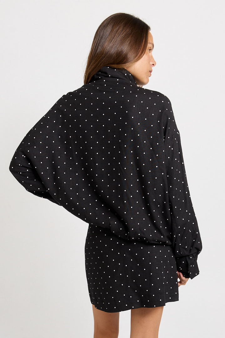 Sass Clothing Brookie Spot Bomber Jacket Black/White (Black/ White)